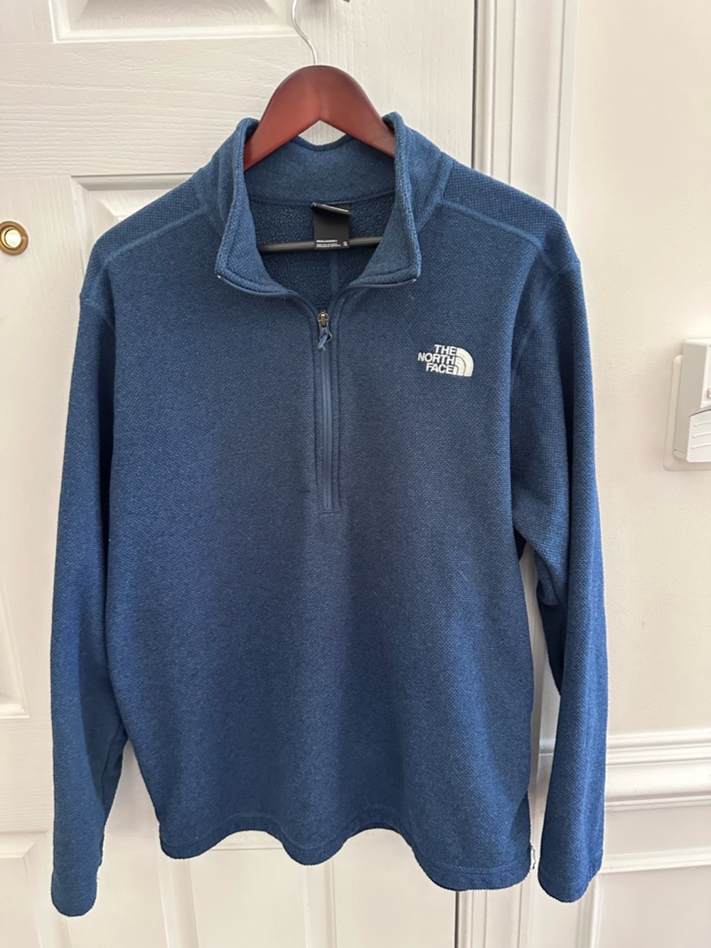 The North Face Blue Textured 1/4 Zip Pullover
